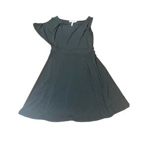Bcbgeneration Womens Size XS Black One Sleeve Cold Shoulder Skater Dress